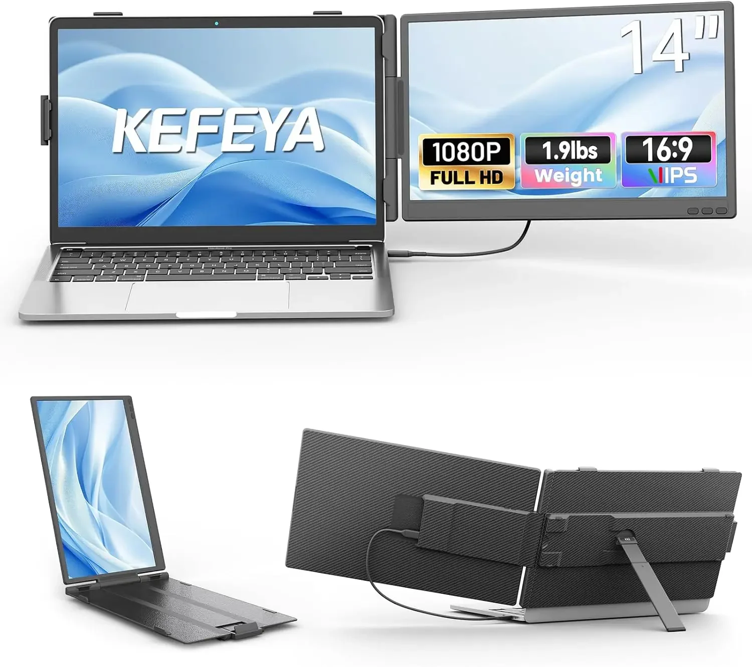 Monitor Portable Usb - Laptop Screen Extender, 14
