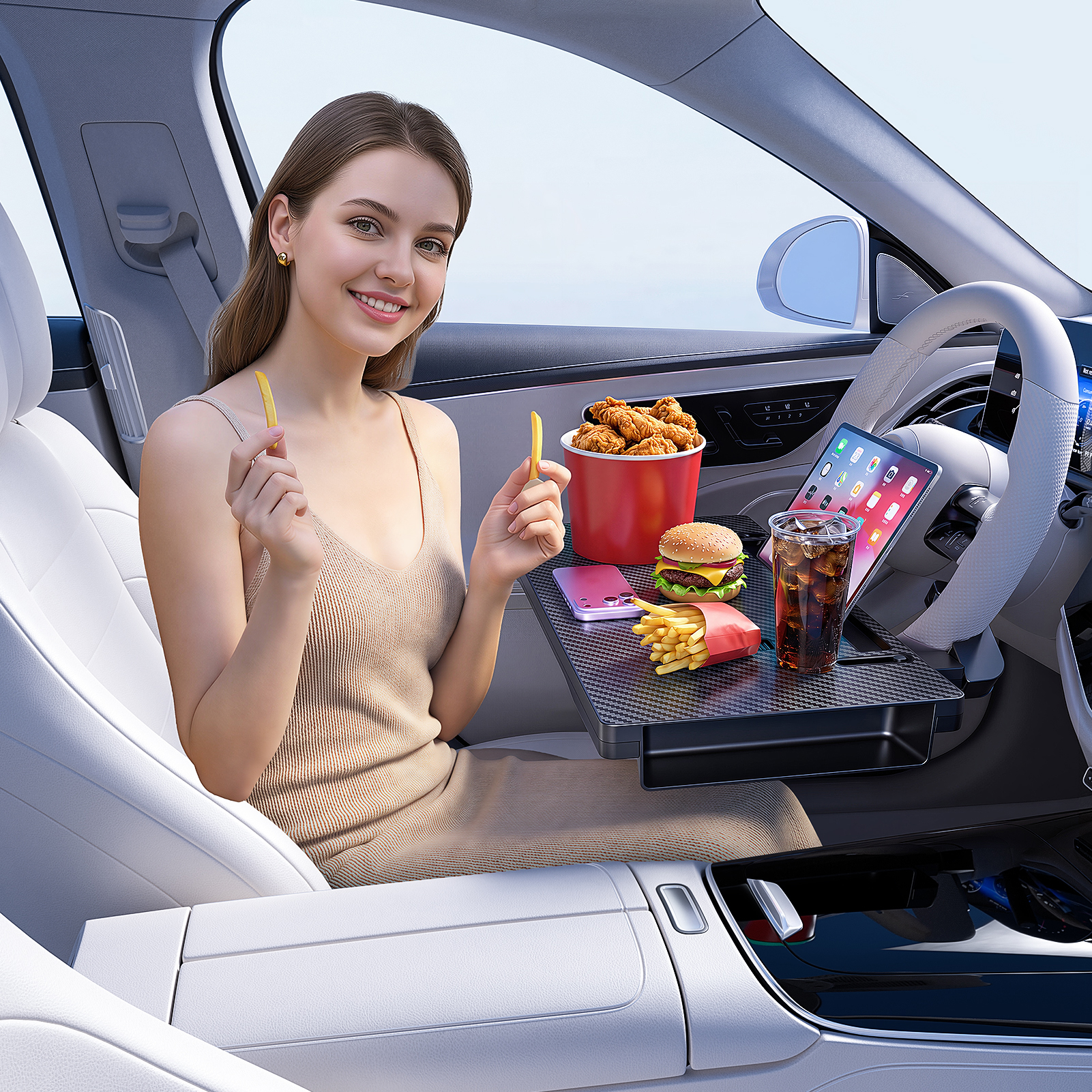 Laptop Office Accessories - High-Grade Universal Car Steering Wheel Table