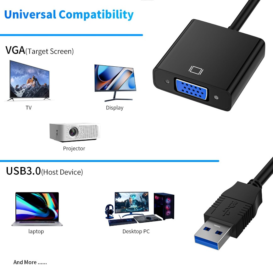 1080P USB 3.0 to VGA Video Dis – обзор и цена Monitor Portable Usb