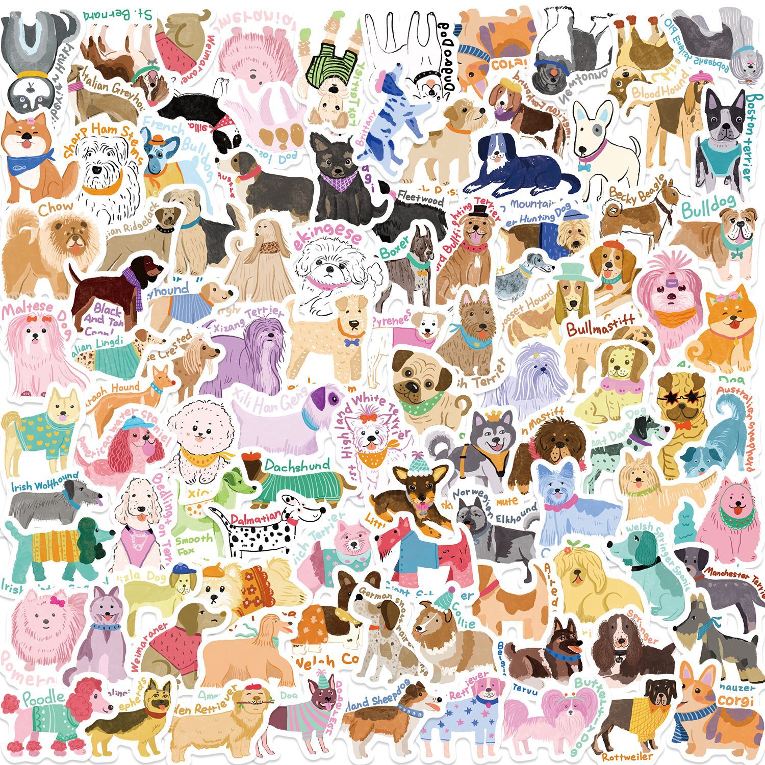 100PCS Cute Dog Graffiti Stick – обзор и цена Laptop Accessories Kids