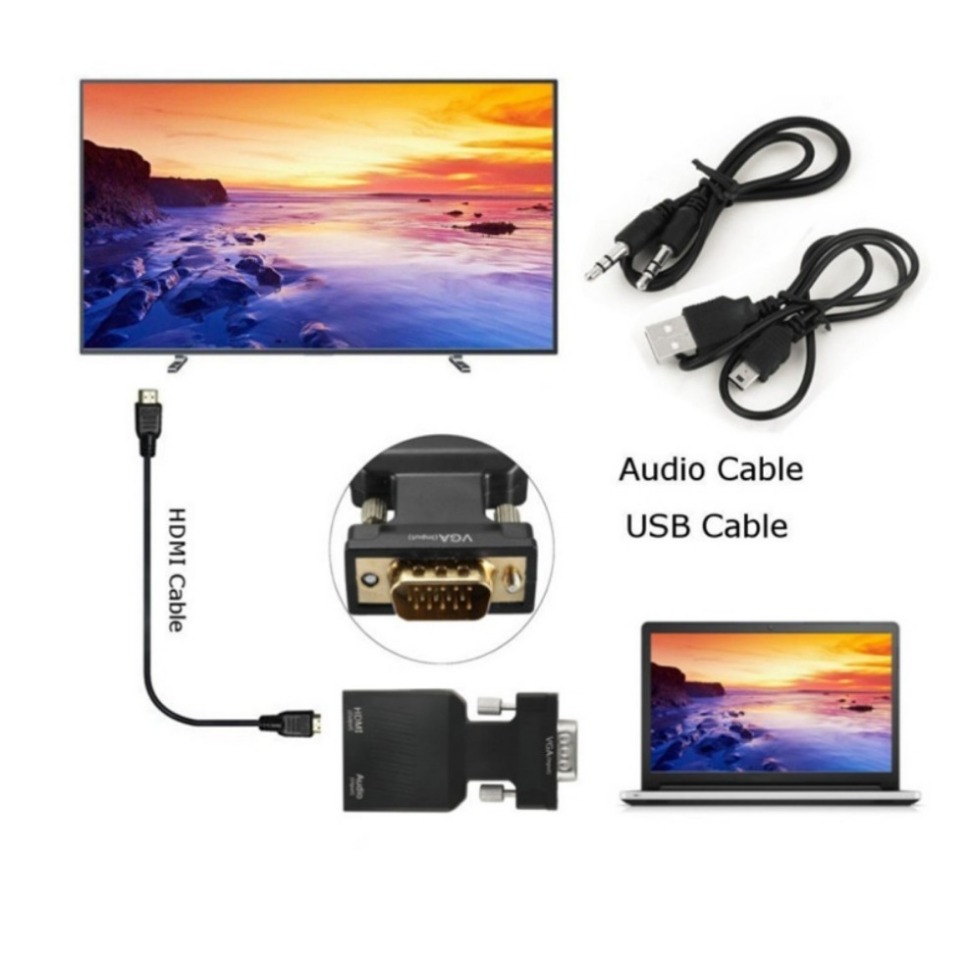 1080P VGA to HDMI Converter Wi – обзор и цена Hdmi Vga Adapter