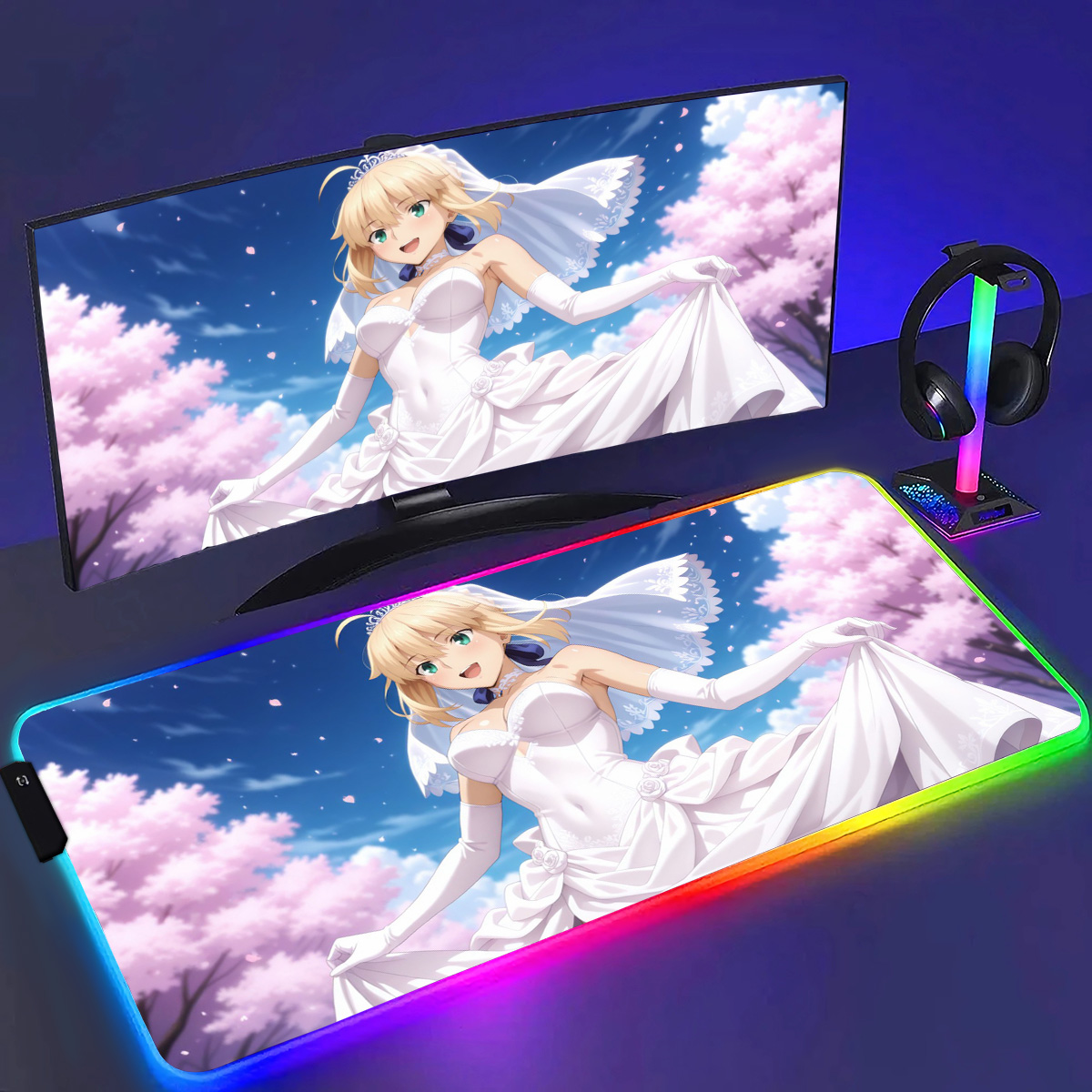 RGB Anime Fate Saber MousePad  – обзор и цена Laptop Accessories Rgb