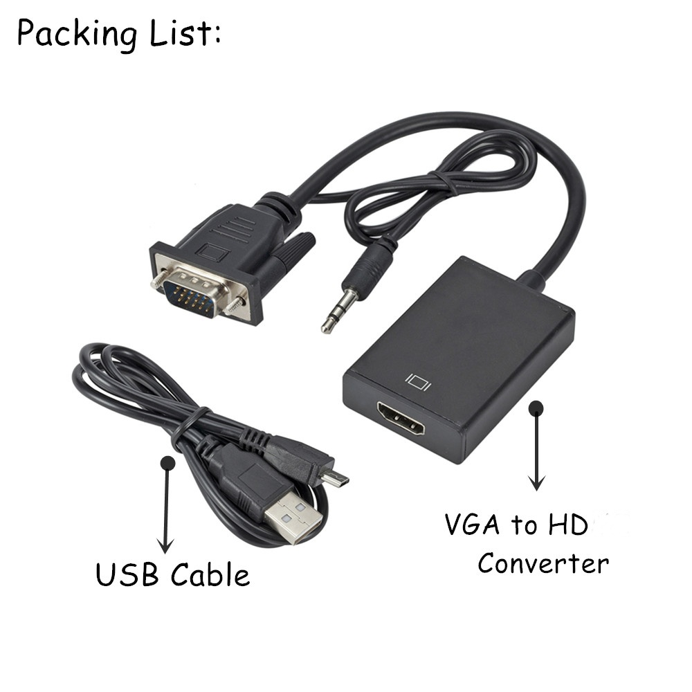 1080P HD VGA TO HD with 3.5mm  – обзор и цена Hdmi Vga Adapter