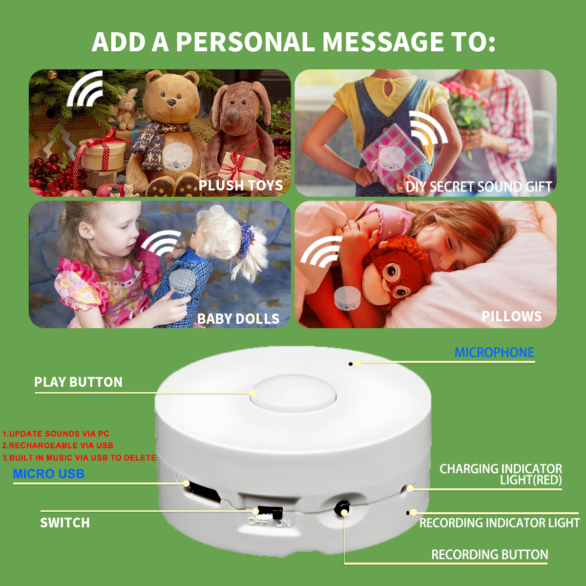 4M Voice Recording Button for  – обзор и цена Monitor Portable Usb