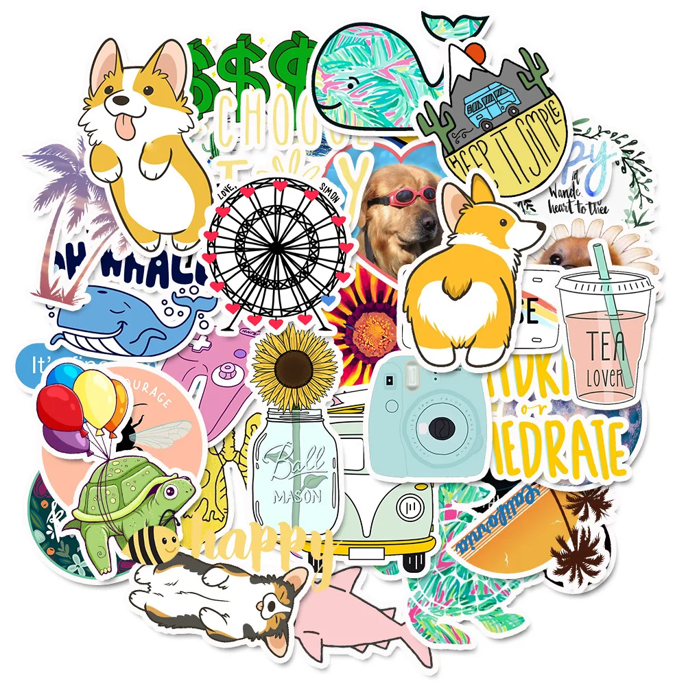50PCS/Pack Cute Cartoon VSCO G – обзор и цена Laptop Accessories Kids