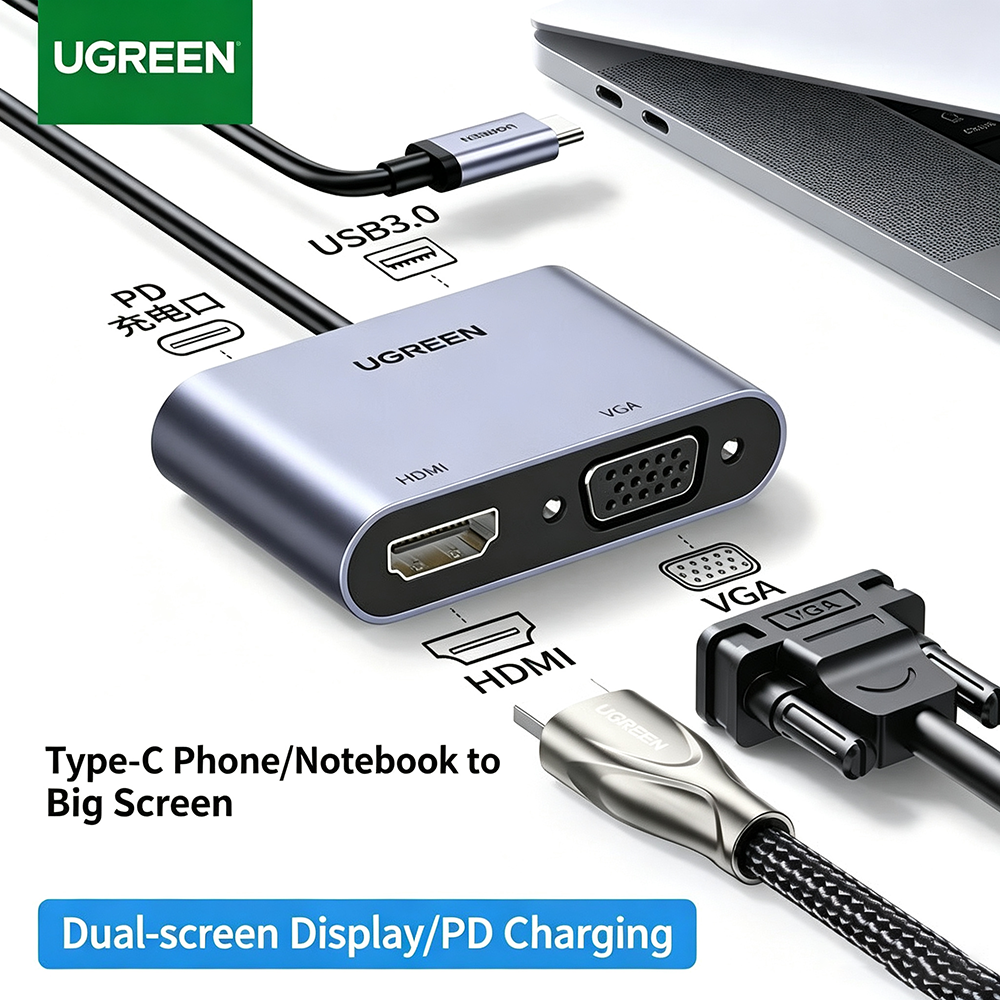 UGREEN USB C Hub Type-C to HDM – обзор и цена Hdmi Vga Adapter